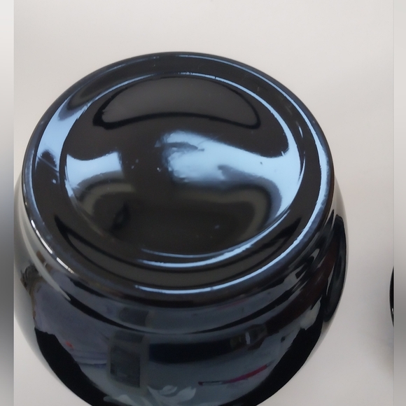 Vtg Black Amethyst Glass Lidded Jar With Sterling Silver Overlay (LE Smith?) - Picture 10 of 16